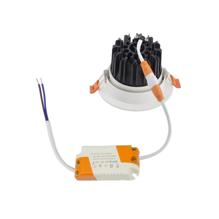 Spot LED COB Orientable Rond 7W Blanc