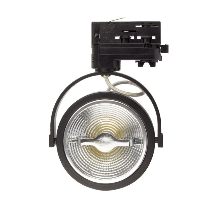 Spot LED COB Noir Dimmable pour Rail Triphasé - CREE AR111