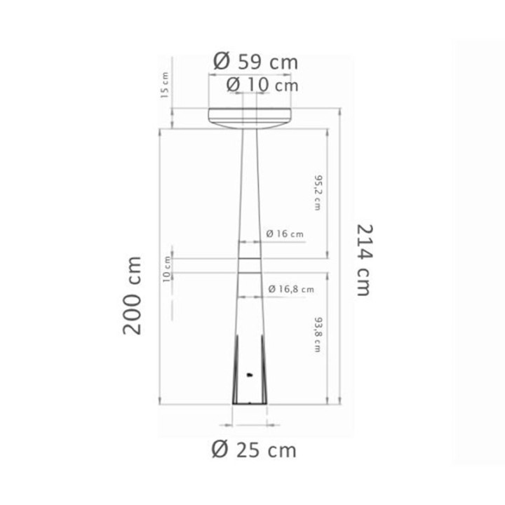 Lampadaire solaire avec détecteur - PAQUITA 215