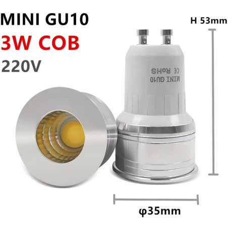 LED GU10 COB MINI 3w - ledpourlespros