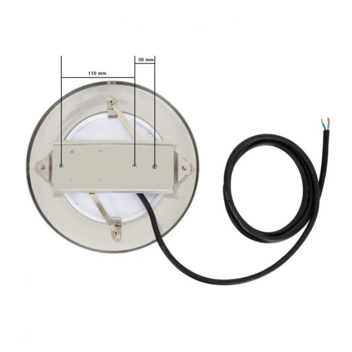 Hublot lumineux pour piscine RGB en Inox 35W - ledpourlespros.fr