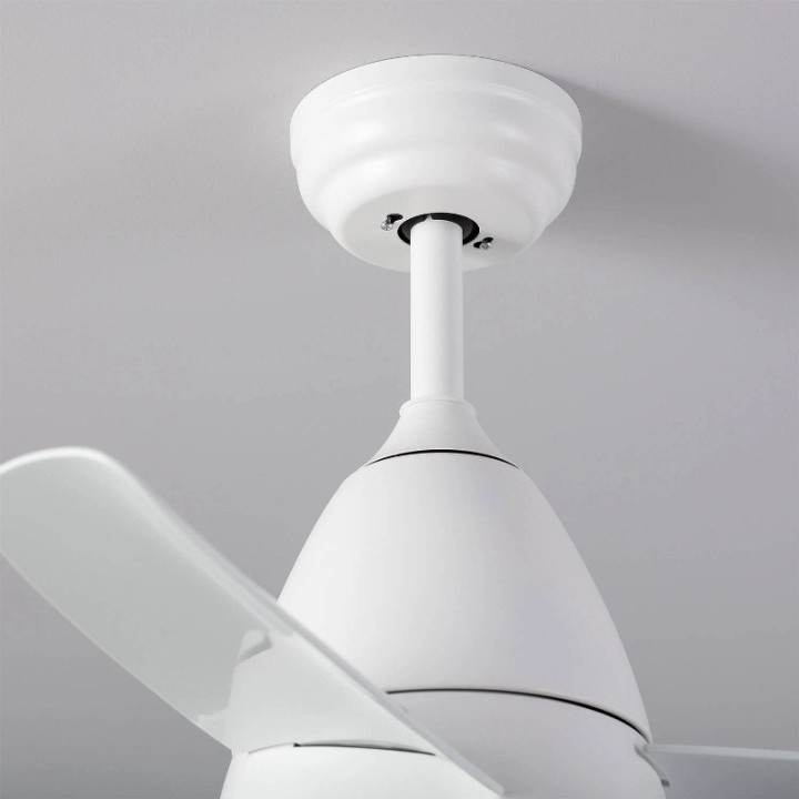 Ventilateur de Plafond Blanc avec LED avec couleurs de lumière sélectionnable et moteur silencieux