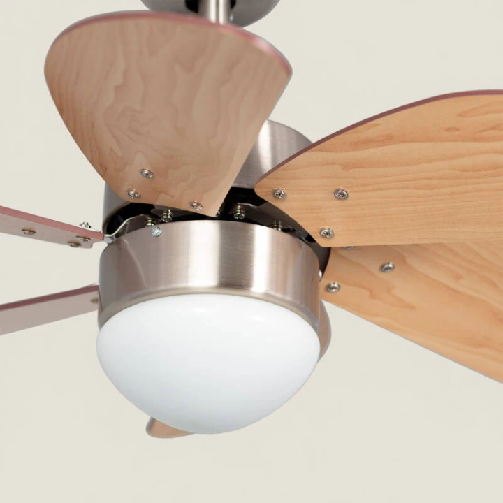 Ventilateur de plafond silencieux Orion Bois 81 cm LED CCT moteur DC – Nickel