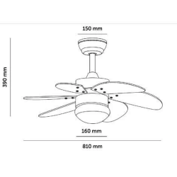 Ventilateur de plafond silencieux Orion Bois 81 cm LED CCT moteur DC – Nickel