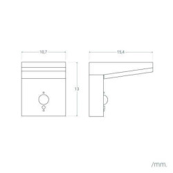 Applique Murale Solaire LED 5W Aluminium avec Détecteur de Mouvement ED1