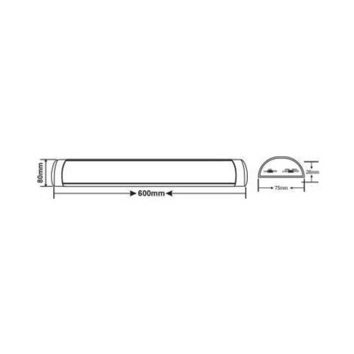 Barre Linéaire LED 60cm 10/15/20W CCT Sélectionnable Slim