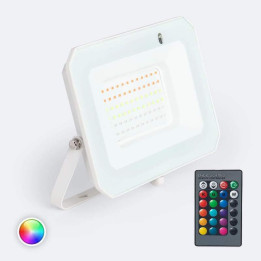 Projecteur LED 50W IP65 RGBW avec Télécommande IR Extérieur