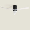 Ventilateur de Plafond Moderne Noir avec Pales Transparentes Éclairage et Moteur Silencieux