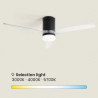 Ventilateur de Plafond Moderne Noir avec Pales Transparentes Éclairage et Moteur Silencieux