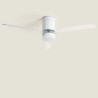 Ventilateur de Plafond Moderne Blanc avec Pales Transparente Éclairage et Moteur Silencieux