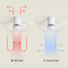 Ventilateur de Plafond Moderne Blanc avec Pales Transparente Éclairage et Moteur Silencieux