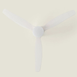 Ventilateur de Plafond Moderne Blanc avec Pales Transparente Éclairage et Moteur Silencieux