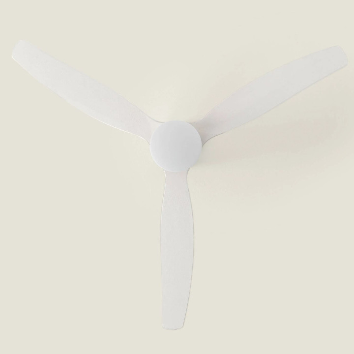 Ventilateur de Plafond Moderne Blanc avec Pales Transparente Éclairage et Moteur Silencieux