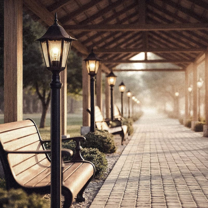 Lampadaire LED Extérieur sur Pied