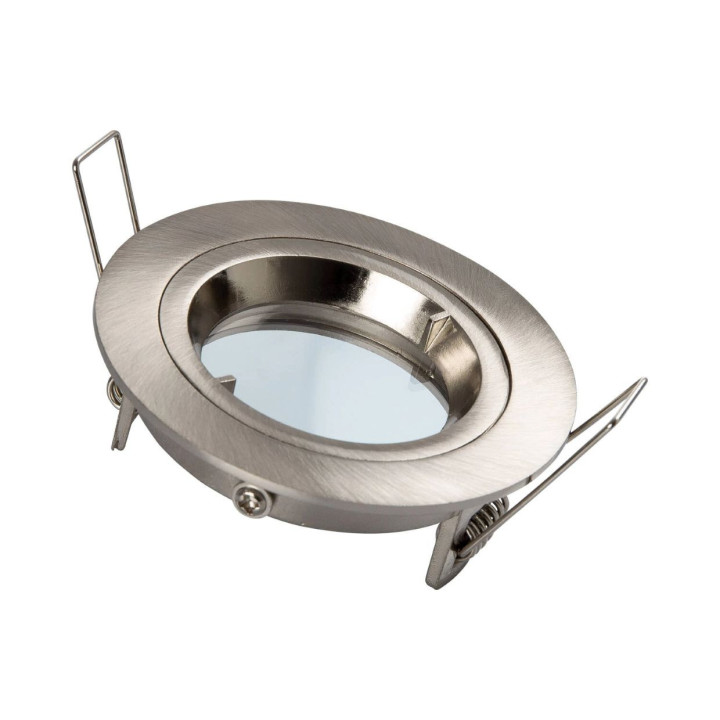 Collerette Ronde GU10 en Aluminium brossé pour Ampoule LED