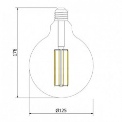 Ampoule LED E27 Variable Filament Suprême G125 6W